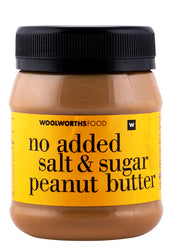 WOOLWORTHS PEANUT BUTTER NO SALT NO SUGAR 400G