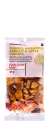 WOOLWORTHS MANGO, PINEAPPLE, APRICOT & APPLE CHUNKS 40G