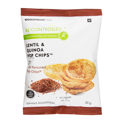 WOOLWORTHS AIR POPPD BBQ LENTIL & QUINOA P/CHI 20G