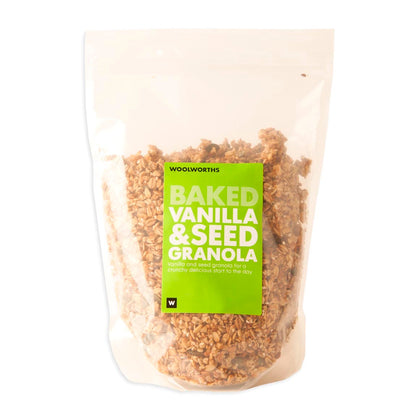 WOOLWORTHS BAKED VANILLA & SEED GRANOLA 750G