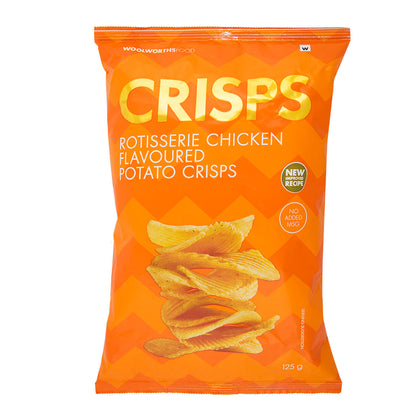 WOOLWORTHS POTATO CRISPS ROTISSERIE CHCKEN 125G