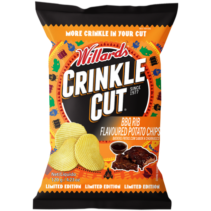 WILLARDS CRINKLE CUTS BBQ RIBS 120G LMTED EDTION