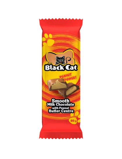 BLACK CAT  SMOOTH MILK CHOC WTH PEANUT BUTTER 80G