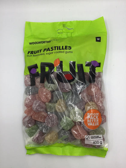 WOOLWORTHS FRUIT PASTILLES 400G