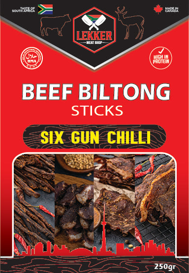 Beef Biltong Sticks Six Gun Chilli (per pack 250G)