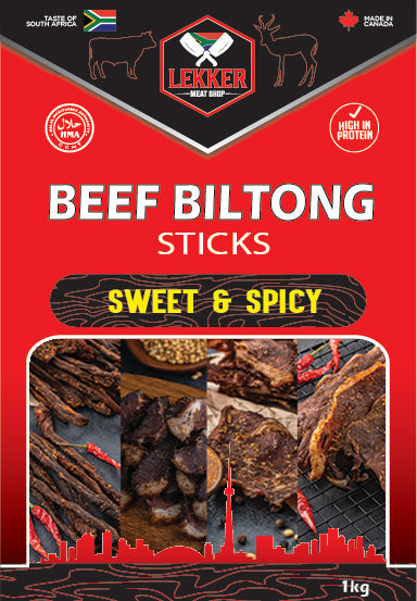 Beef Biltong Sticks Sweet & Spicy per 1KG