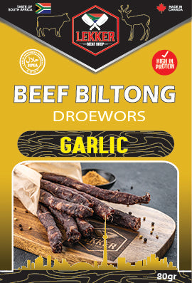 Beef Droewors Garlic (per pack 80G)