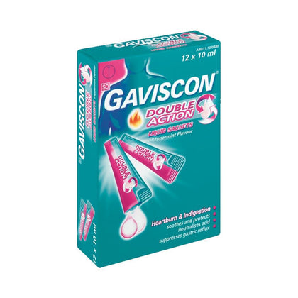 GAVISCON DOUBLE ACTION LIQUID SACHETS 12s X10ML