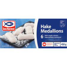 SEAHARVEST HAKE MEDALLIONS 450G CS