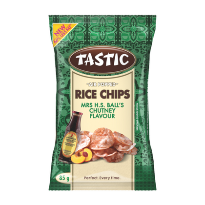 TASTIC RICE CHIPS 85G MRS H.S BALL'S CHUTNEY FLAVO