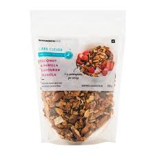 WOOLWORTHS COCONUT & VANILLA FLAV GRANOLA 250G
