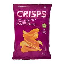 WOOLWORTHS POTATO CRISPS FRUIT CHUTNEY 125G