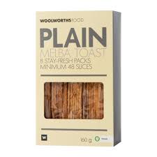 WOOLWORTHS PLAIN MELBA TOAST 160G