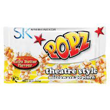 POPZ THEATRE STYLE MICROWAVE POPCORN BUTTER 85G